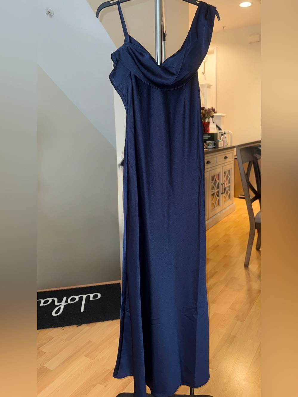 Laundry By Shelli Segal Navy Blue Cowl Neck Maxi Dress